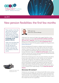 Image for opinion “New pension flexibilities: the first few months”